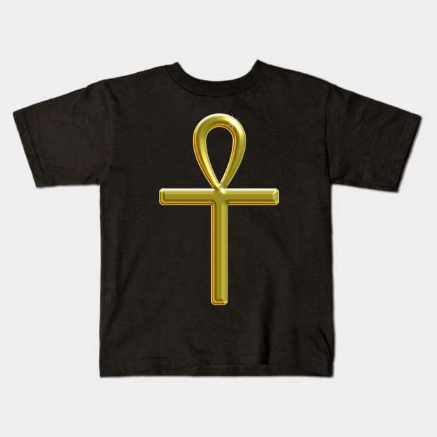 Golden Ankh - Key of Life Kids T-Shirt by MettaArtUK